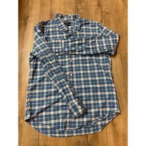 Men's Medium Bonobos Blue Long sleeve Dress Button Down Shirt Cotton Blend Work